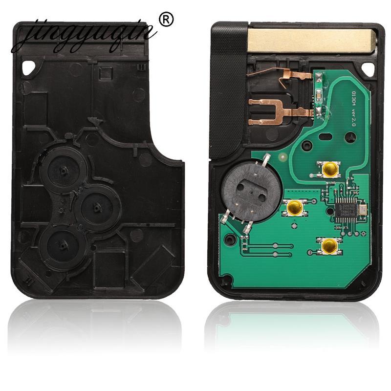 Jingyuqin 5pcs 3 Button 433Mhz ID46 PCF7947 Chip & Insert Small Blade Remote Smart Key Card for Renault Megane Scenic Grand