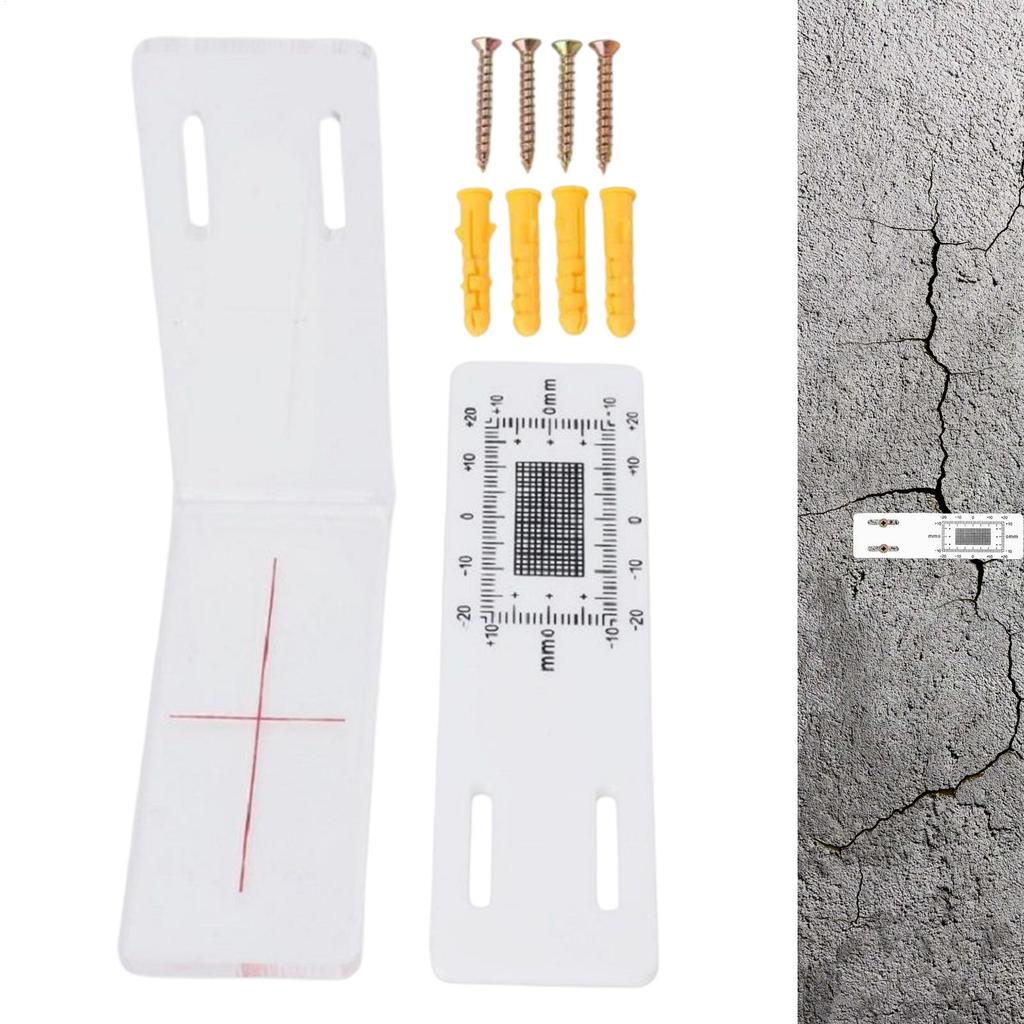 Concrete Crack Monitor L Shape Acrylic Ruler Crack Monitoring Tool for Detection Tracking Building Internal External Wall Corner