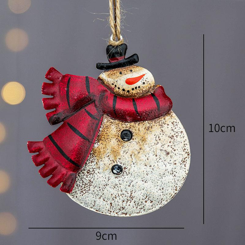 New Arrival boże narodzenie kutego żelaza dzwonek bałwanek łoś wisiorek ozdoba 2023XMAS Home Decor ozdoba choinkowa Natal Navidad