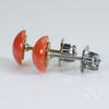 Mediterranean Red Coral Earrings Titanium Semicircle Coral Undyed