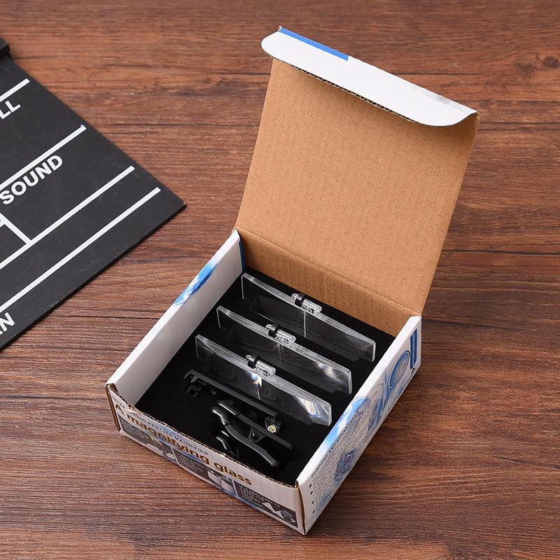 Glasses Type Magnifying Glass, Trojan Horse Type Clip Type Surgical Magnifying Glass with Three Sets of Lenses