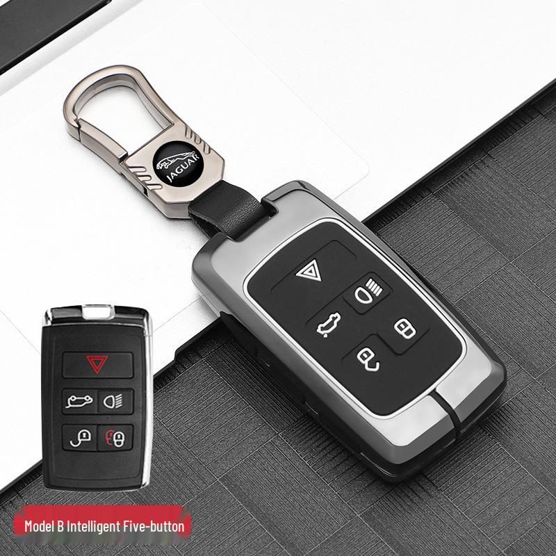 Premium Metal Protective Shell for Jaguar Key - Compatible with XFL/XEL/XJL/FPACE; High-End Men's Key Case with Buckle