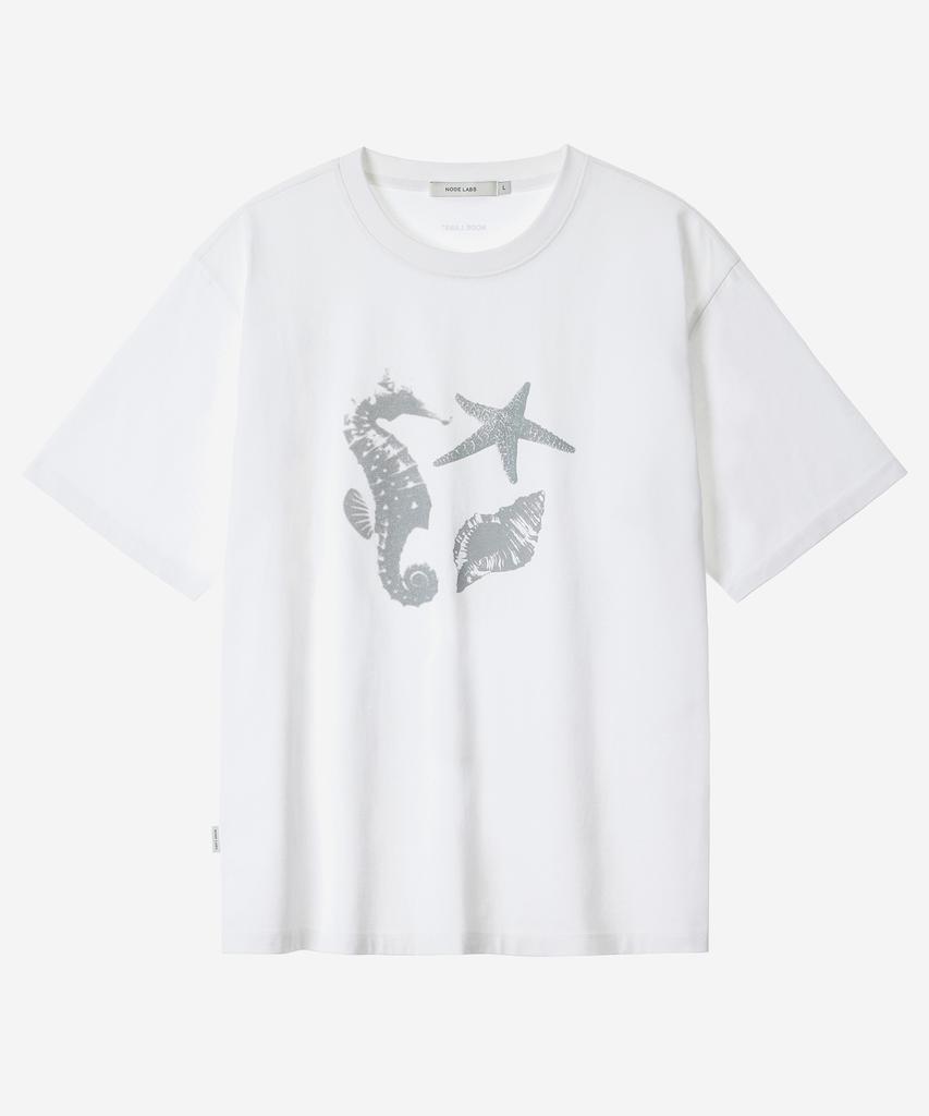 NODE LABS Dev:6 Ocean Graphic Short Sleeve T-Shirt_White