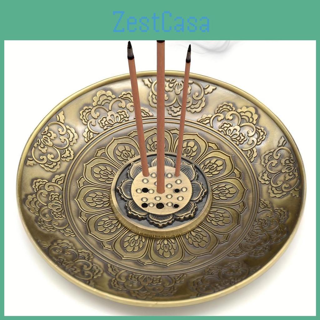 For Elegant Flower Zen Lotus Metal Incense Burner Alloy Yoga Incense Holder With Ash Catcher Ideal For Serene Home Decor