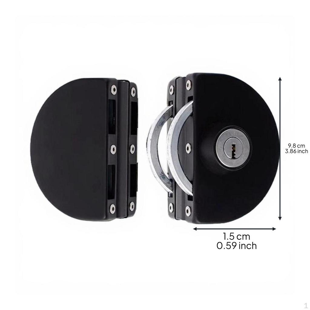 Glass Door Lock, nodrill required, stainless steel, office/home/shop security Silver 804 Round Sgl