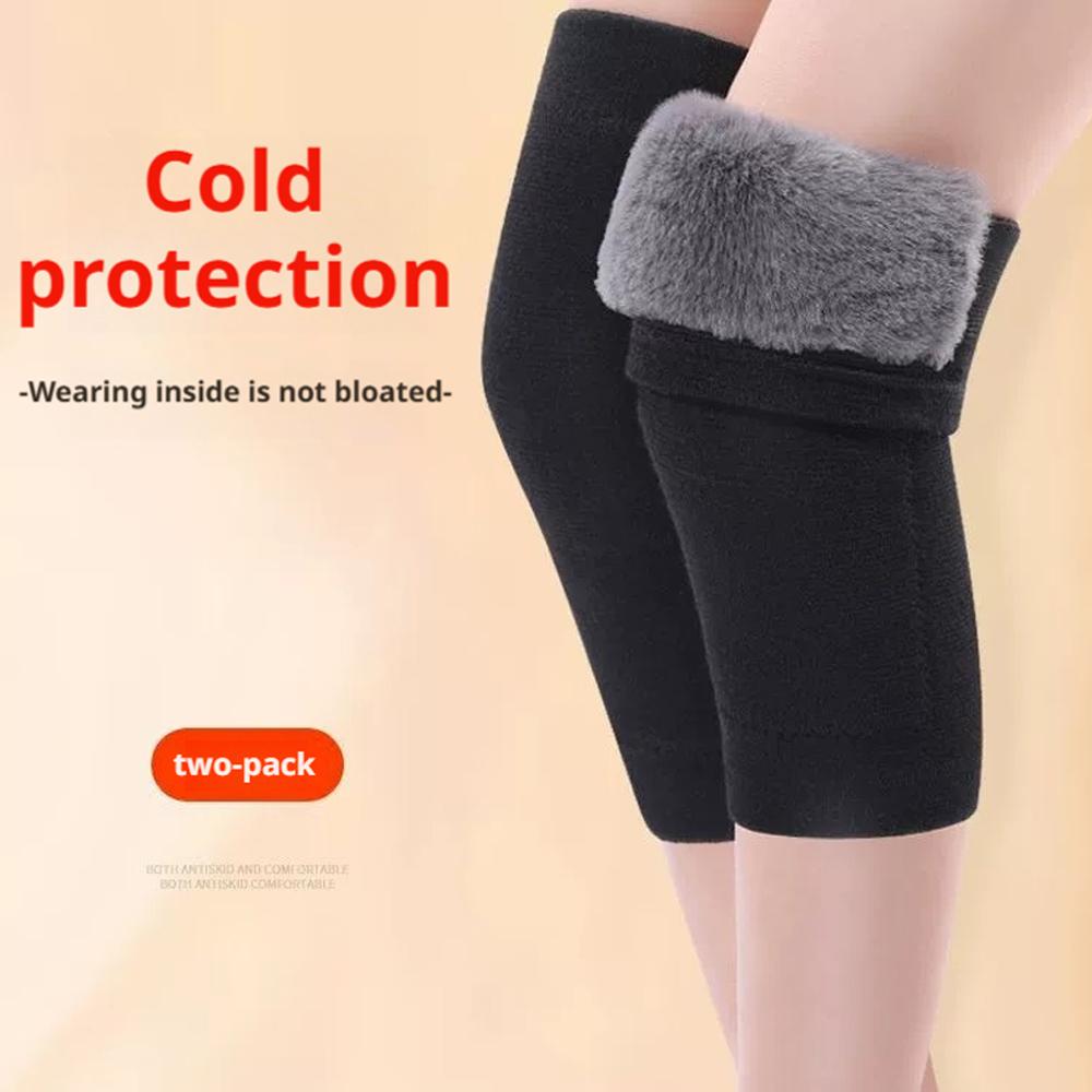 1 Pair Winter Warm Knee Pads Thickened Winter Rabbit Fur Warm Knee Protector Anti Cold Fleece Knee Protector