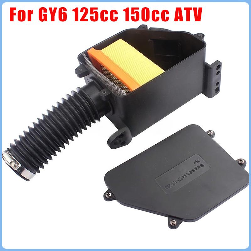 Top Quality For GY6 125cc 150cc ATV Go Kart Moped Scooter BUGGY 4Wheel Univers 42MM Air Filter Box Cleaner Motorbike Intake Sets