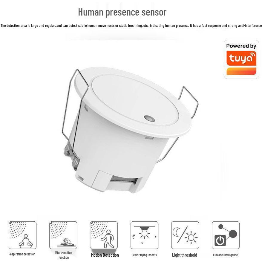 Tuya Zigbee Sensor für menschliche Anwesenheit mit Millimeterwellen-Radar zur genauen Erkennung
