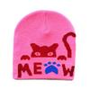 Keep Warm Knitting Cap Hat Cat Print Beanie Bonnet Fashion Wool Hat  Outdoor
