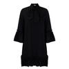 Plus Size Womens Dresses Spring Summer Casual Loose Ruffle Sleeve Tie Solid Color