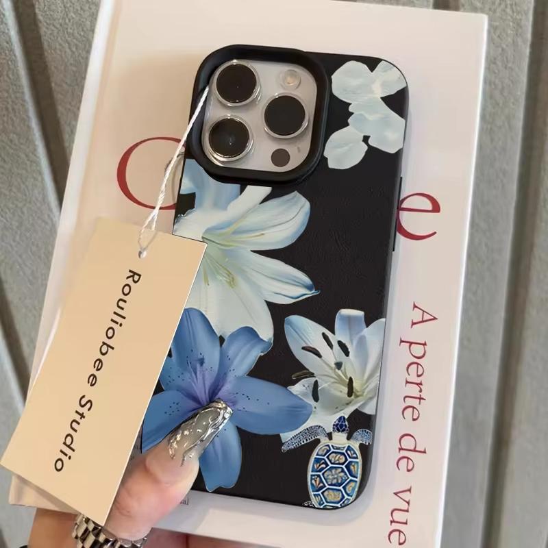 Lychee Pattern Fashion Lily Flower Art Design Phone Case For iPhone 17 Pro Max 16 15 14 11 13 12 11 Pro 16E 17Air XR Soft Cover