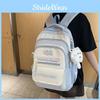 Letter Kmgdmbg Print Nylon School Backpack With Color Block Design Students For