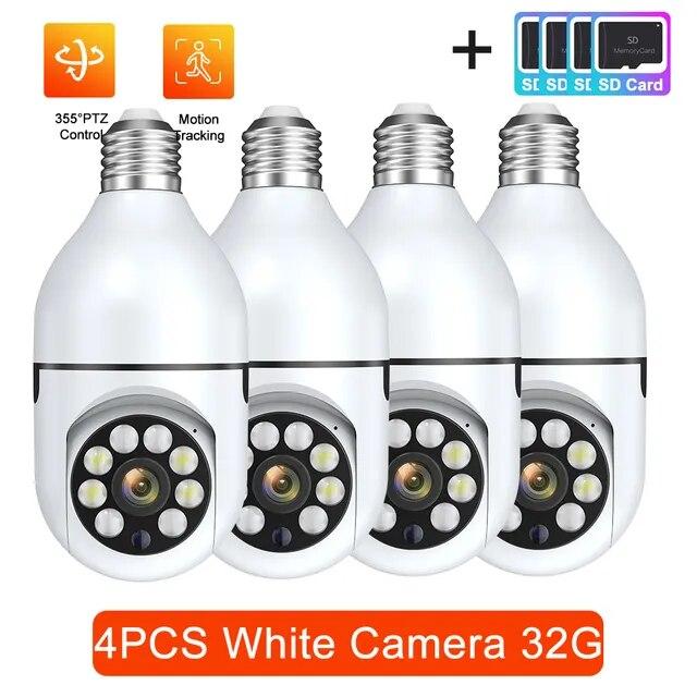 Wifi E27 Bulb Surveillance Camera Wireless Night Vision HD Automatic Human Tracking Security Baby Monitor Zoom Full Color Video