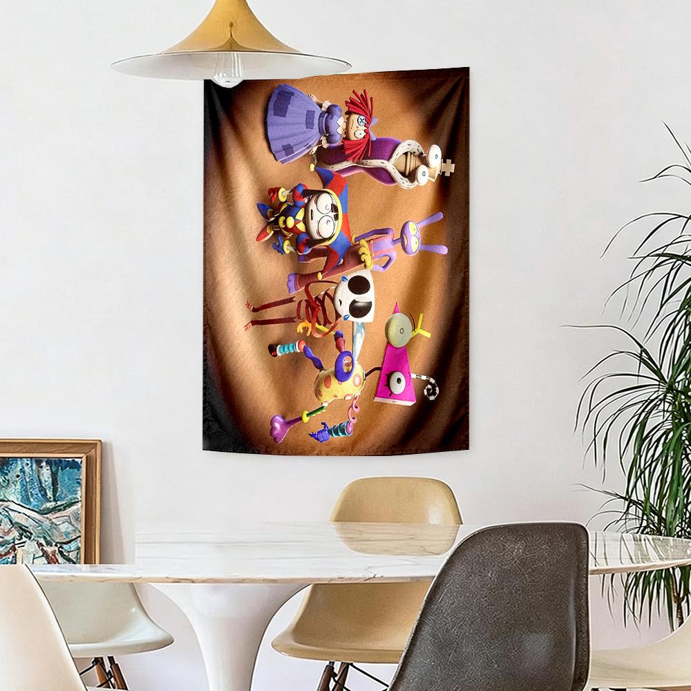 Digital Circus Game Wall Decor Tapestry Art For Pet Memorial Birthdaywedding Party Backdrop Family Gift