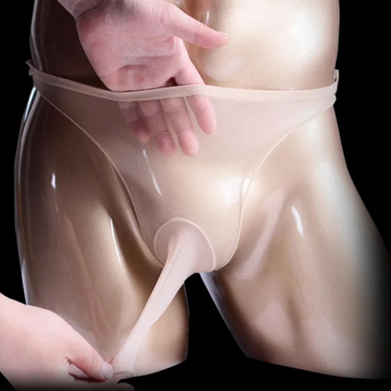 Calze sexy G-string da uomo ad alta elasticità, biancheria intima trasparente, guaina per pene liscia e setosa, slip T-back, perizoma, mutandine erotiche