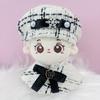 Tweed Beret & Cape Set for 10cm Dolls, White, Poncho, Hat, Cape, and Shawl, Check Pattern [Used]