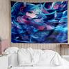 Hatsune-Miku Print Tapestry, Backdrop, Easy Setup, Ideal for Bedroom, Office & Living Room, with Aesthetic Wall Hanging Decor.