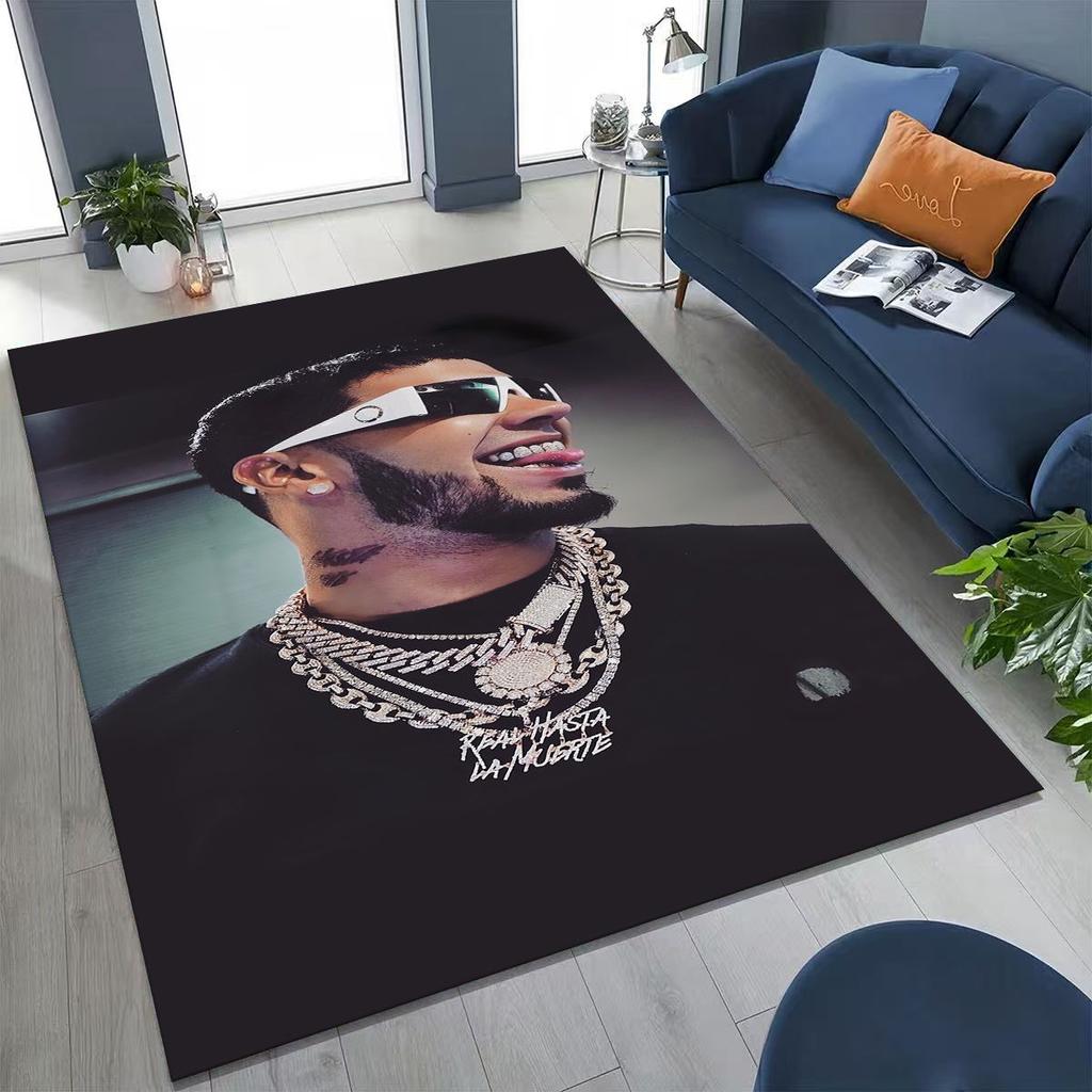 Anuel AA  Hip Hop Rapper Singer Rug for Bedroom Living Room Sofa Home Doormat Decor, Large Kids Play Non-slip Floor Mat Gift