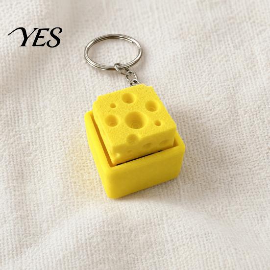3D Print Clicker Printed Cheese Toy, Stress Relief Finger Decompression Toy Clicker, Pocket Size Push Button Fidget Keyboard Gadget