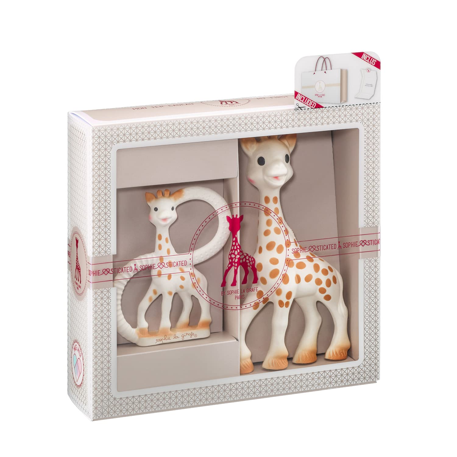 

Прорезыватель Жирафик Софи с подарочным пакетом и открыткой для сообщения Японский прорезыватель Vulli для детей от 0 месяцев до 0 лет Популярный детский милый подарок для мальчиков и белый