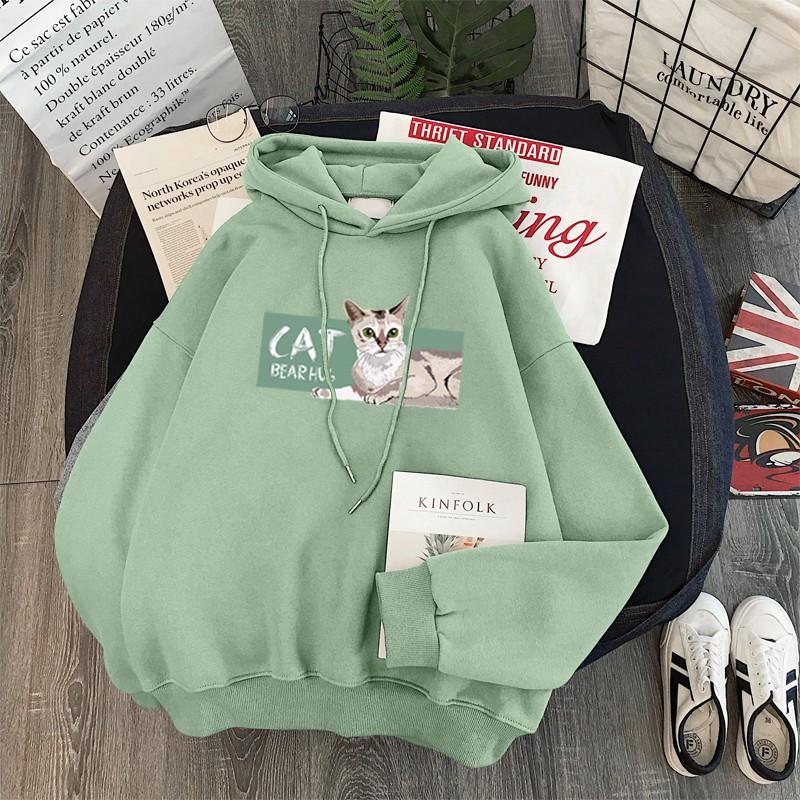 Womens Oversized Fleece-Lined Hoodie Winter Warm Long Sleeve Sweatshirt Loose Fit Casual Streetwear