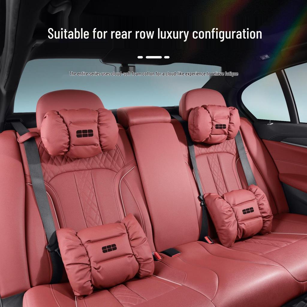 Geely Galaxy Star 8 Red Headrest & Lumbar Support Pillow Set