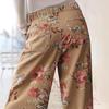 Women's High Waist Floral Print Wide Leg Pants