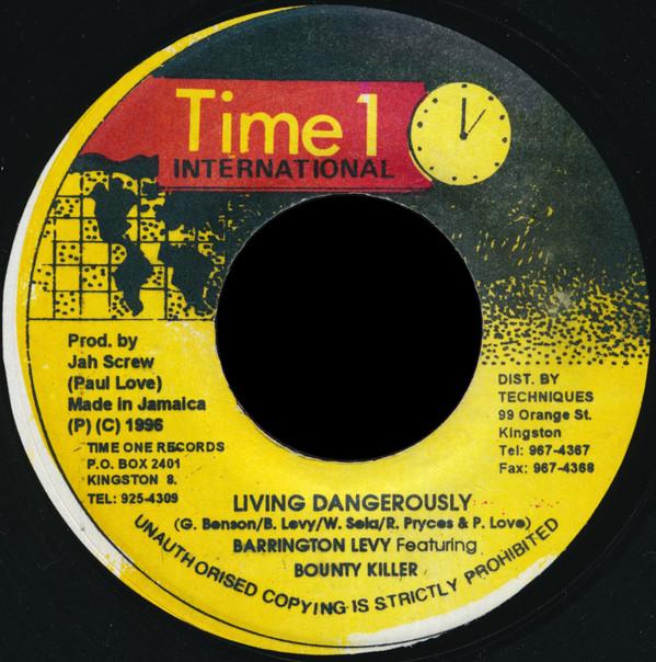 7inch Record BARRINGTON LEVY, BOUNTY KILLER - Living Dangerously NONE Time 1 Internat 1996 Jamaica Reggae, Ska & Dub Used