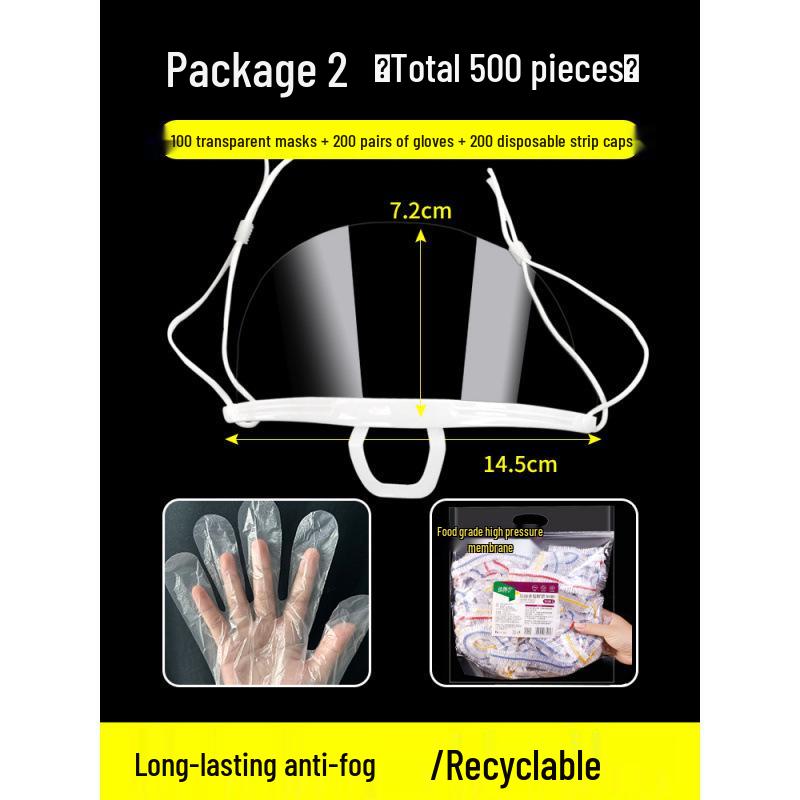 Anti-Fog Transparent Chef Mask for Kitchen and Restaurant