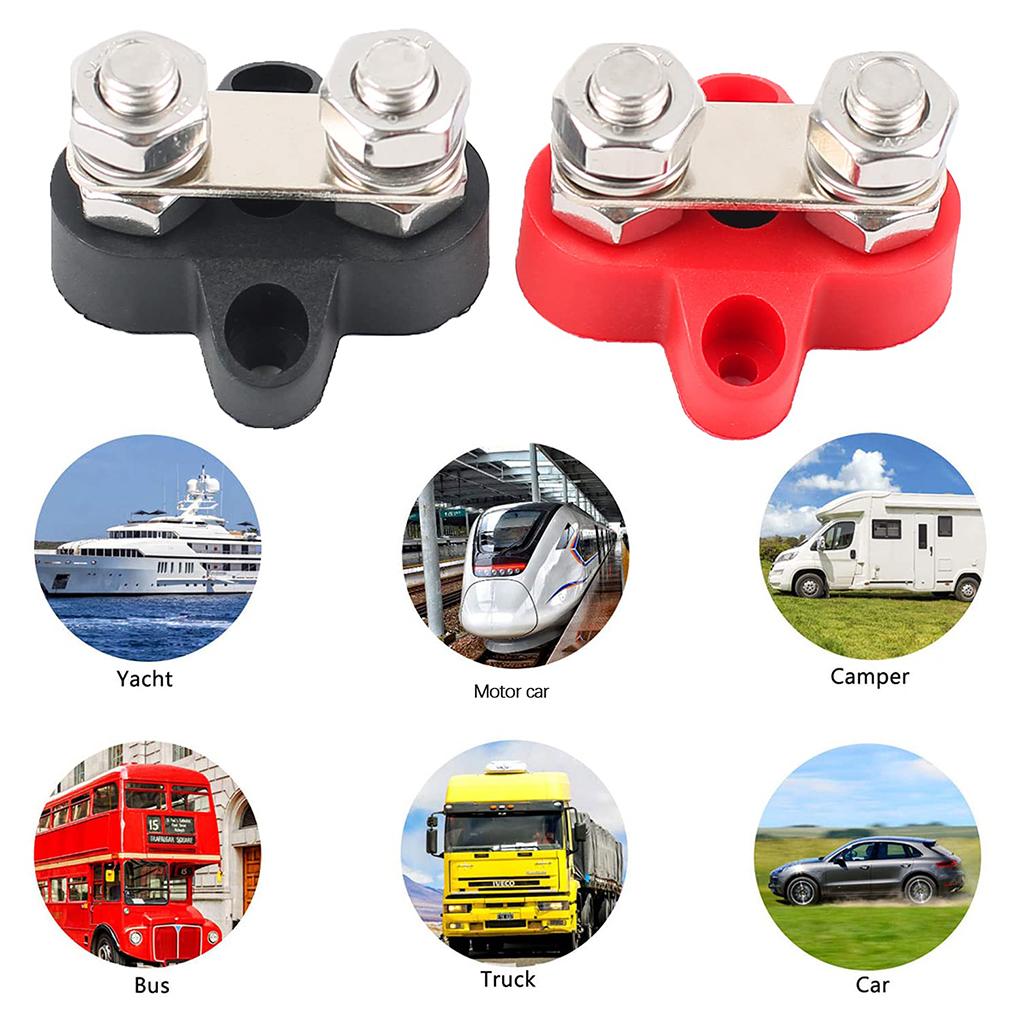 Pack of 2 Terminal Blocks with Screws Battery Connection Bolts Connector