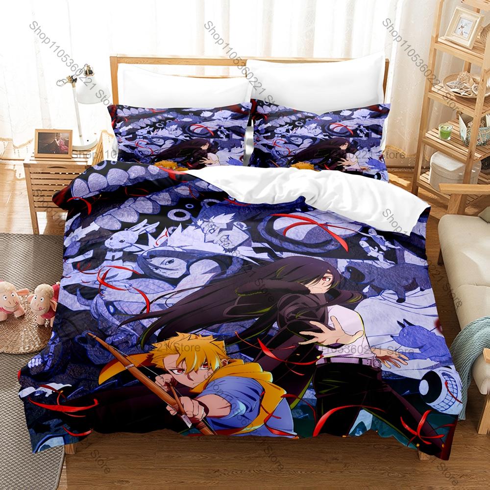 Cool Personality Anime Daemons of the Shadow Realm Bedding Set New Duvet Cover Pillowcase Yomi no Tsugai Theme Bed Set Bedroom D