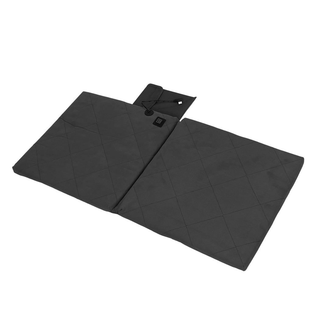 Outdoor Heated Cushion Portable Cold Resistant Electric Warm Chair Cover for Camping Fishing Hiking Black