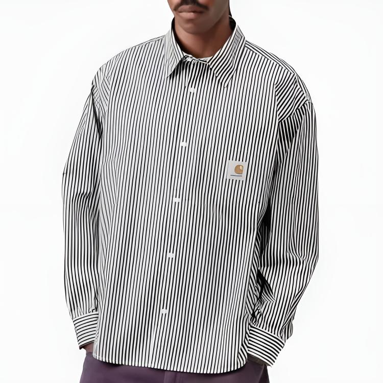 Carhartt WIP Loose Fit Striped Long Sleeve Shirt Men Shirts I035952-3J7-XX