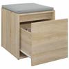 Vidaxl Hocker mit Schublade, Farbe Sonoma-Eiche, 40,5X40X40 Cm