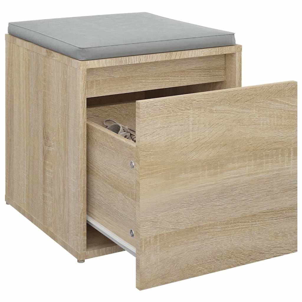Vidaxl Hocker mit Schublade, Farbe Sonoma-Eiche, 40,5X40X40 Cm