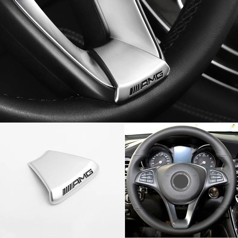 Car Emblem Badge Steering Wheel Decoration Trim Sticker For Mercedes Benz AMG W206 W204 W205 W212 W213 W221 W222 W223 W251 W464