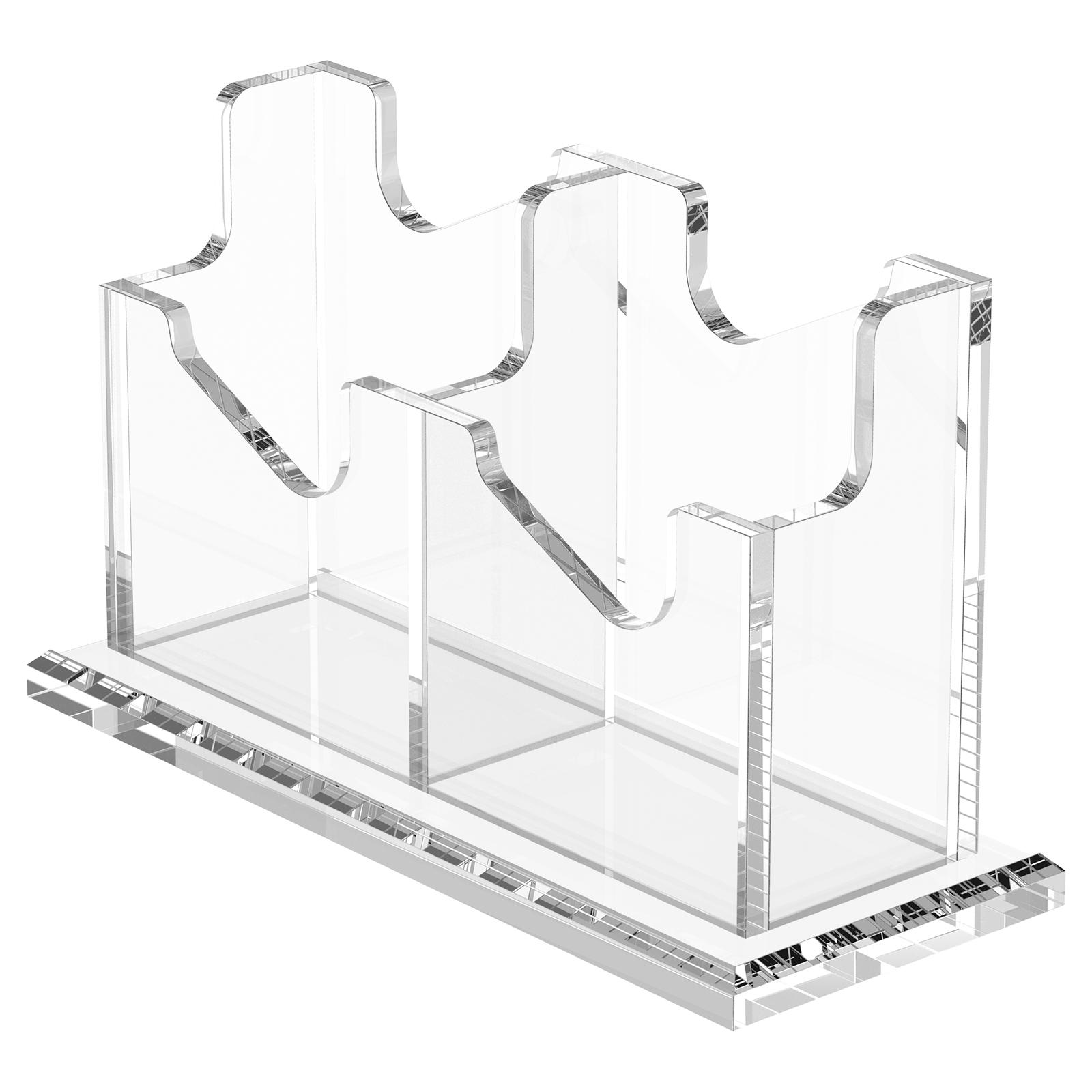 

Business Cards Holder 2/4 Slots Clear Acrylic Business Cards Display Stand Easy Access for Exhibition Home Office for Office