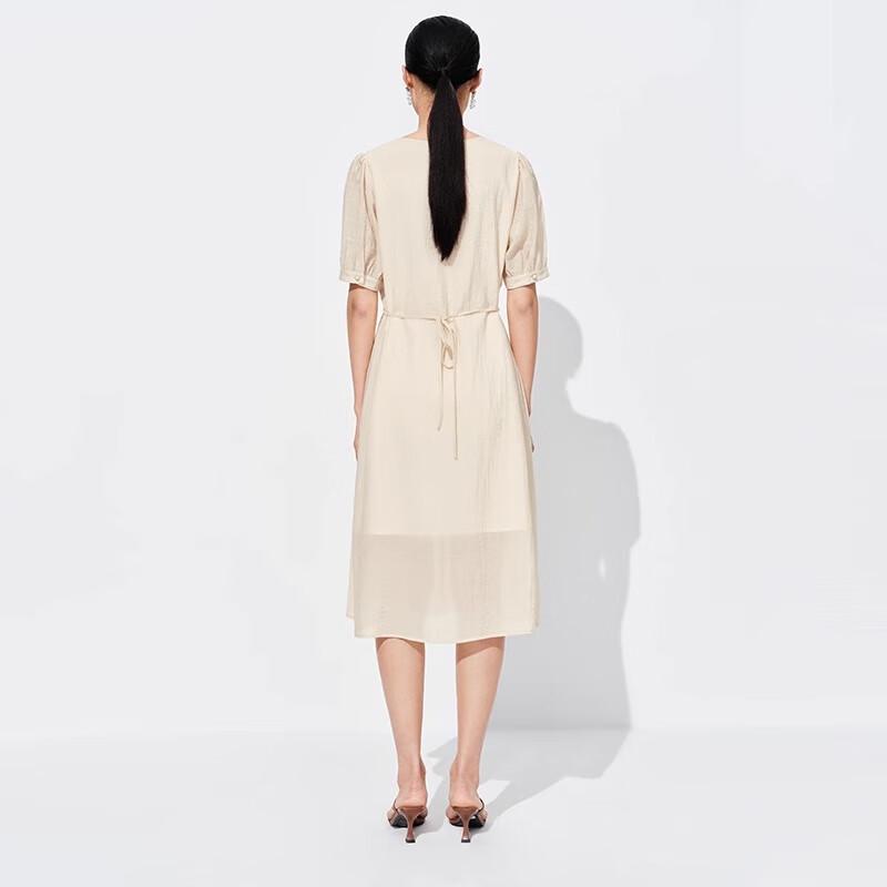 Sweet Basil Women's V-neck A-line Midi Dress