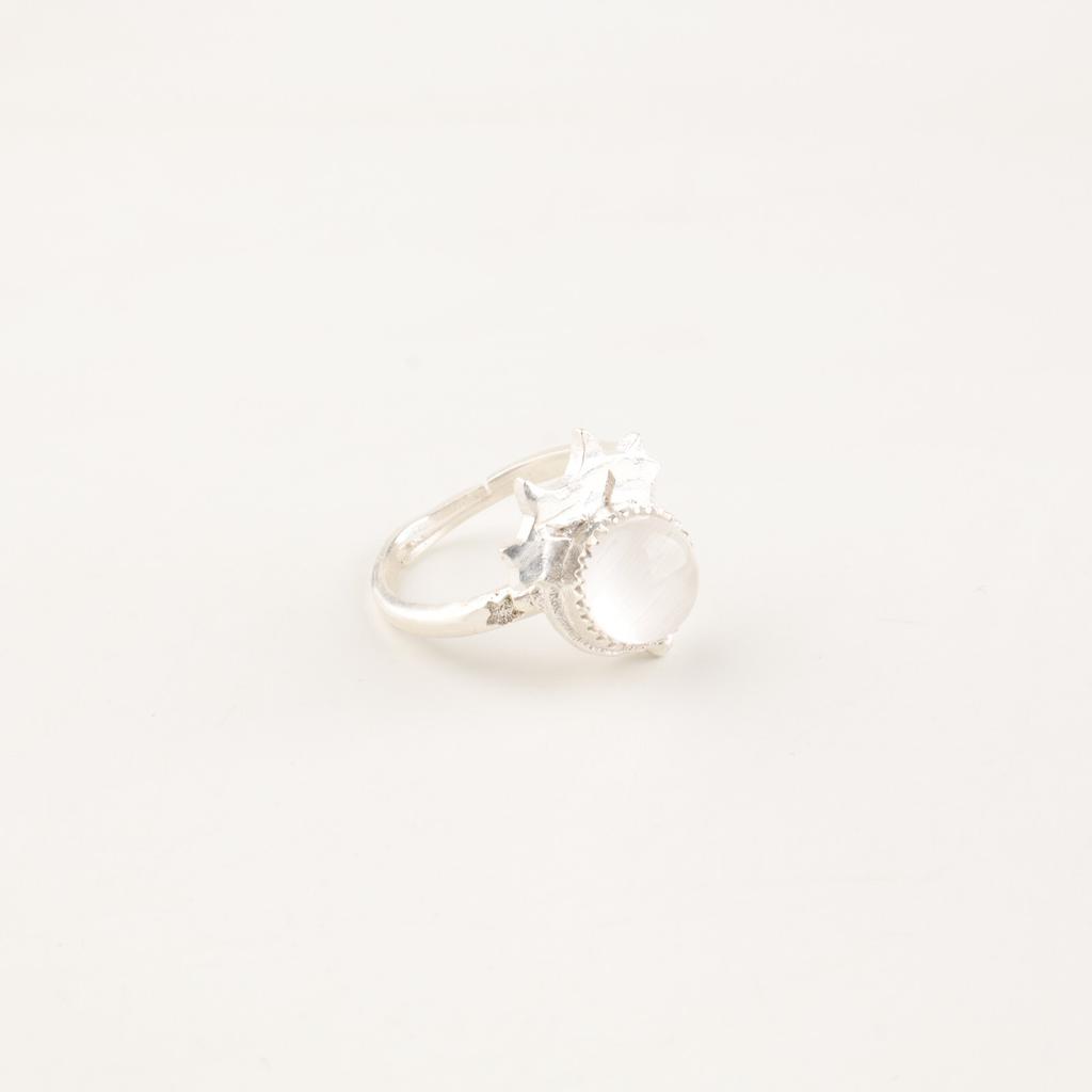 Natural Selenite Gemstone 925 Sterling Silver Jewelry Handmade Ring Gift for Her RR-67-35