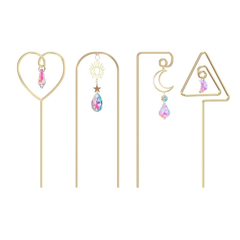 

4pack Zincs Alloys Plant Trelli and Solar Reflective Ornaments for Balconies Window Gardening and Climbing Plant 1