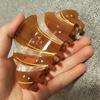 Korean Style Croissant Hair Claw Funny Headwear French Diamond Crab Clip Coffee Kawaii Acetic Acid Shark Clip Hair Accessories