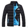 2023 Men's Winter Cotton Jacket: Thick Solid Color, Stand Collar, Zipper, Sizes S-5XL