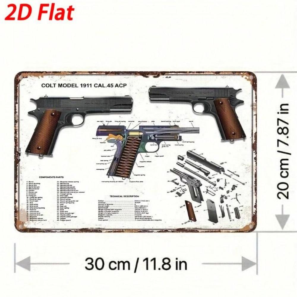 Retro Colt Gun Metal Wall Poster Vintage Home Decor Tin Sign Vintage Art
