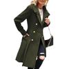In Stock: New European/American Plus Size Women's Double-Breasted Long Wool Coat (Autumn/Winter Collection)