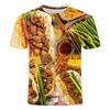Food Barbecue Graphic T Shirt for Men Clothing Funny 3D