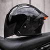Smart LED Tail Light Motorcycle Helmet 3/4 Open Face ABS Full Protection Universal Fit Men Women