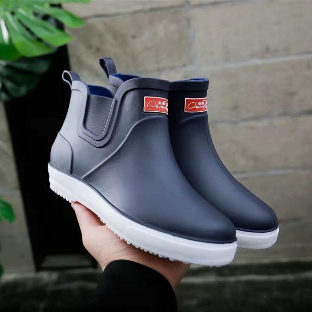 Rainshoes Men 'S Waterproof Rain Boots Non -Slip Rubber Boots Chef Shoes Removable Velvet Cover Four Seasons Work Rubber Shoes