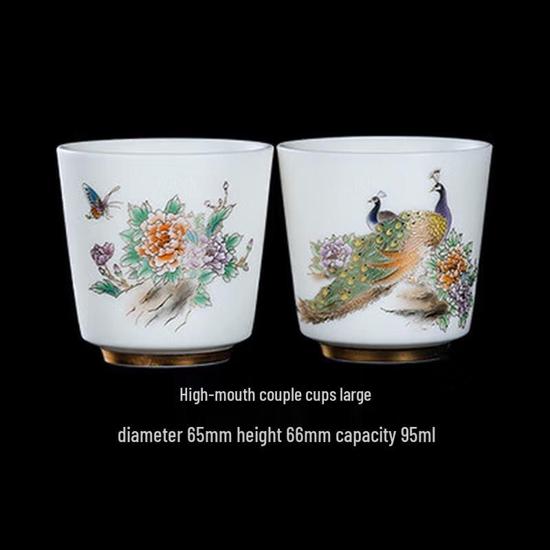 

High-End Crystal Porcelain Tea Set with Peony & Phoenix Design