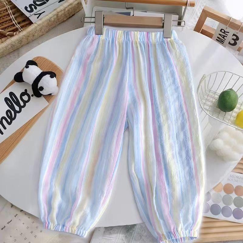 Girls Summer Thin Loose Mosquito Pants High Quality Baby Outdoor Trousers 80