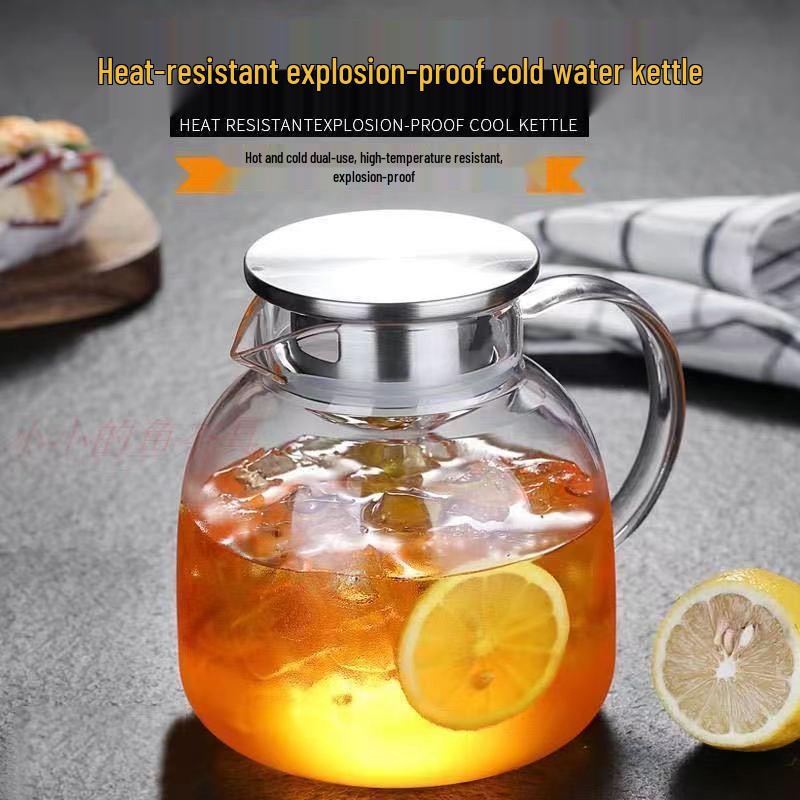 Yu Qianle High-Temperature Resistant Hammer Pattern Glass Kettle, Explosion-Proof, Large Capacity for Cold or Boiled Water